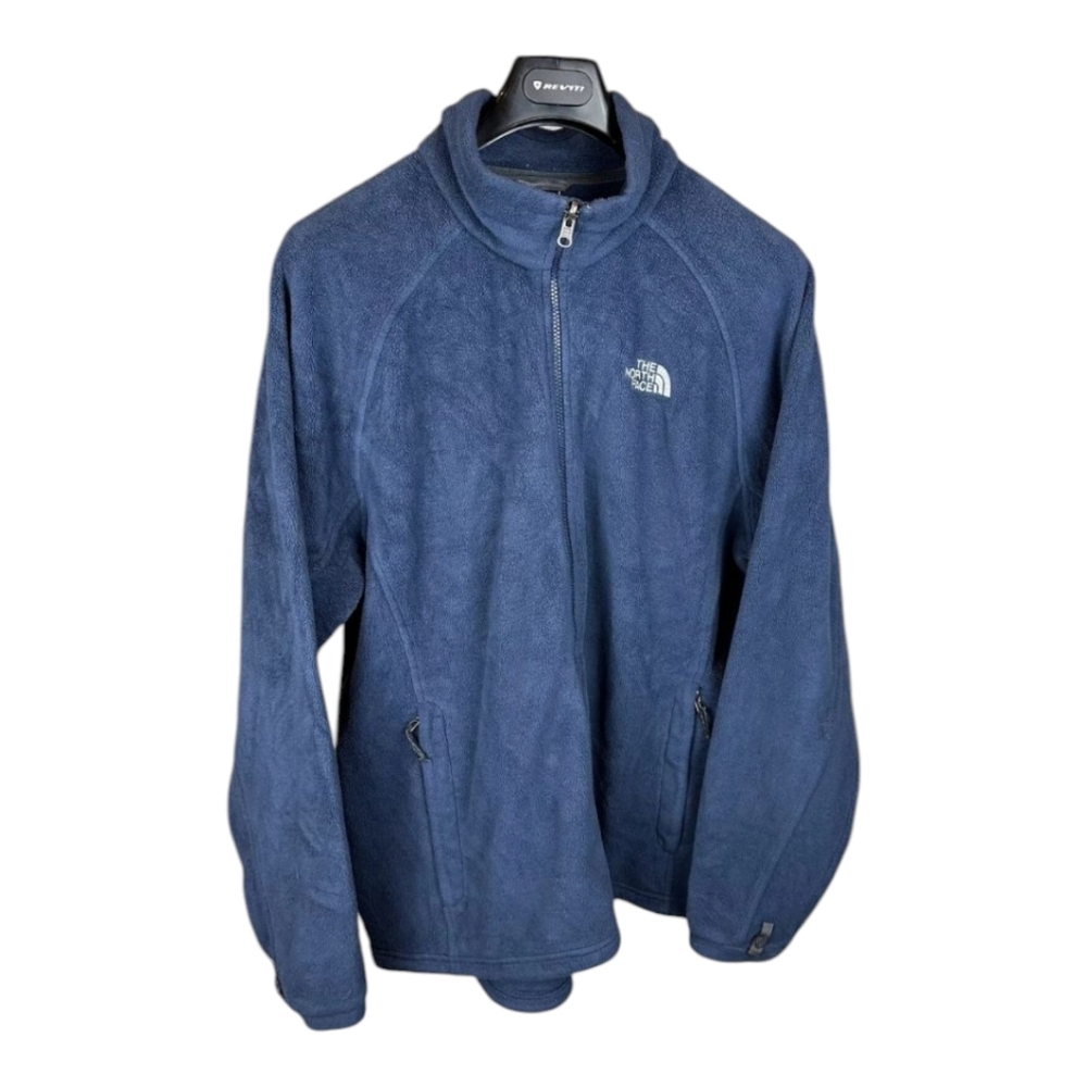 The North Face Jacket Zip Fleece Long  Navy Blue Mock Neck medium